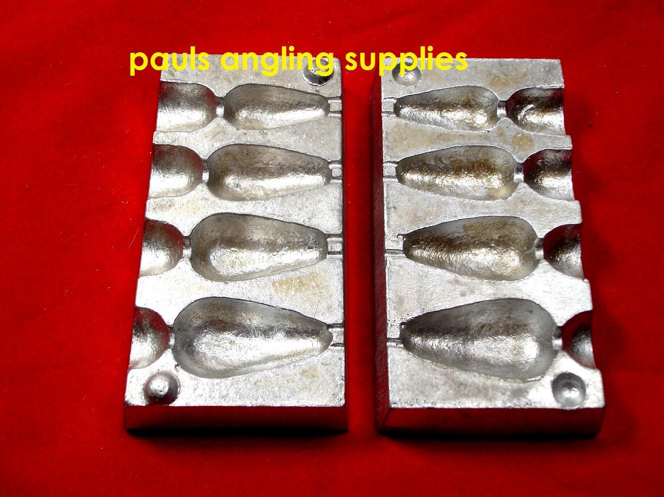 ASL  Fishing Dumpy Distance  Pear Lead Weight Mould 1.1/1.5/2 & 2.5oz 4 in 1