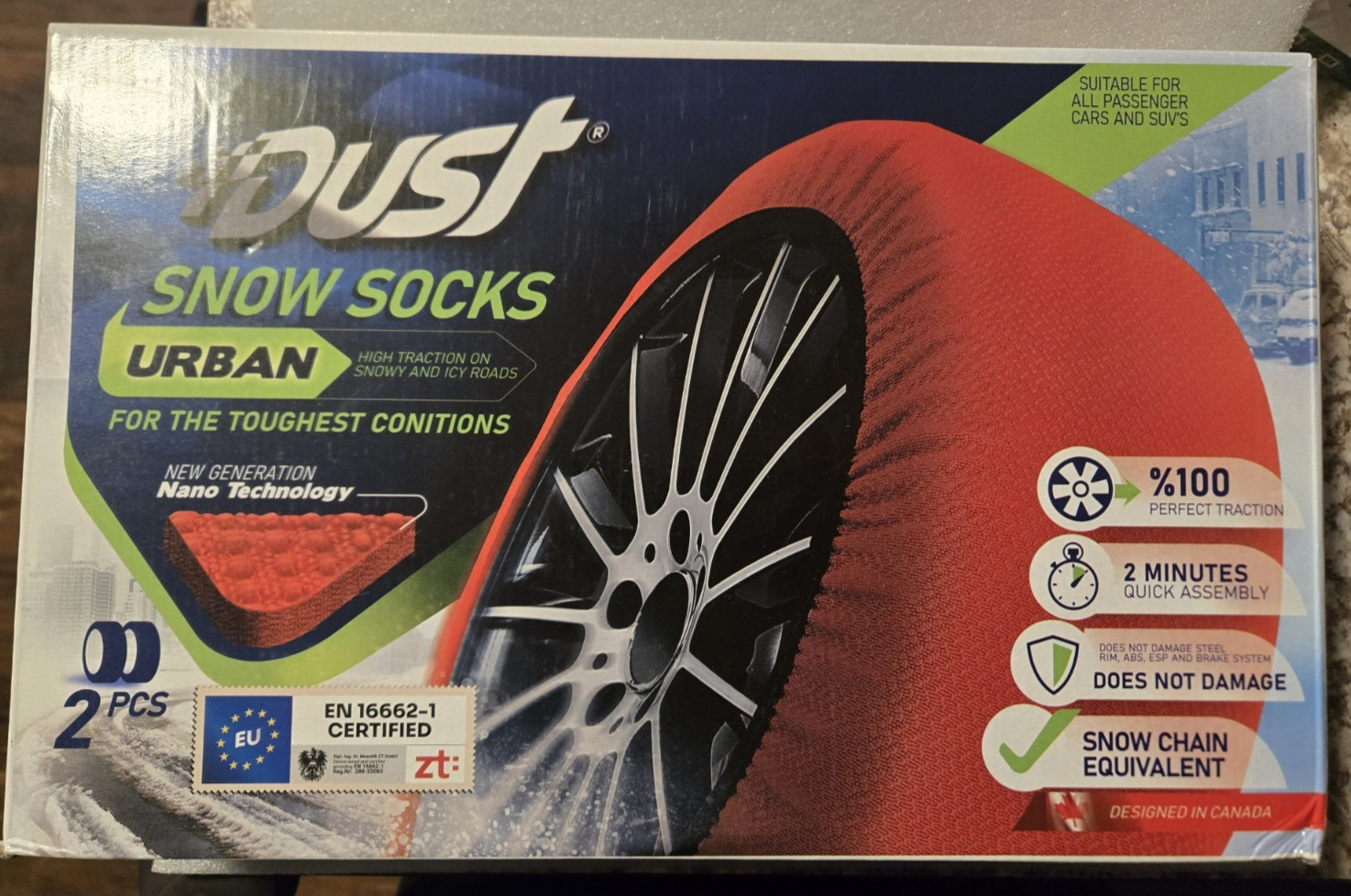 Automotive Snow Socks for SUV Car Tires Winter Grip Boost Traction Device Size L