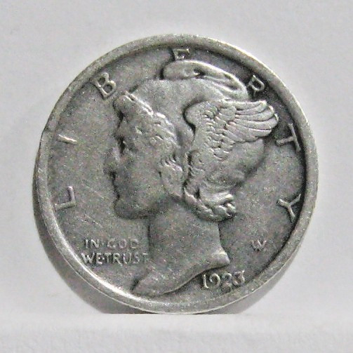 1923-P MERCURY DIME.  VF+++ Details. $1.75 ebay Shipping available to $20 value