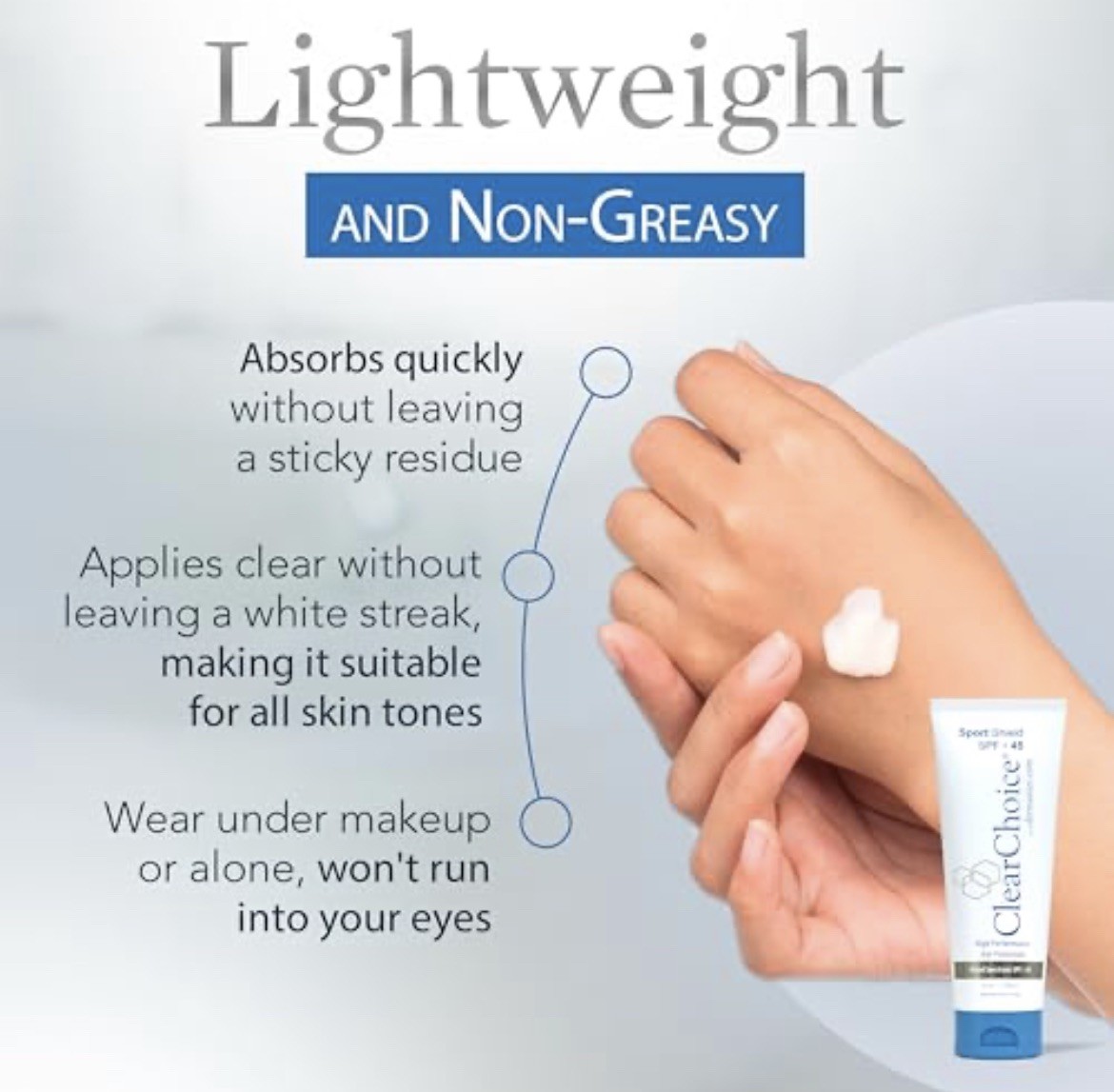 Clear Choice Sunscreen for Face SPF 45 Light Moisturizer - 4OZ-