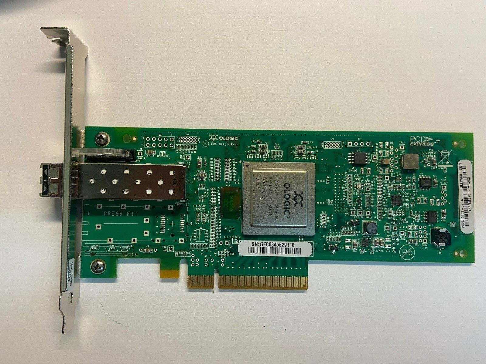 SUN QLogic QLE2560-SUN 8GB 1-Port PCIe Fibre Channel HBA 371-4324-02 High Profil