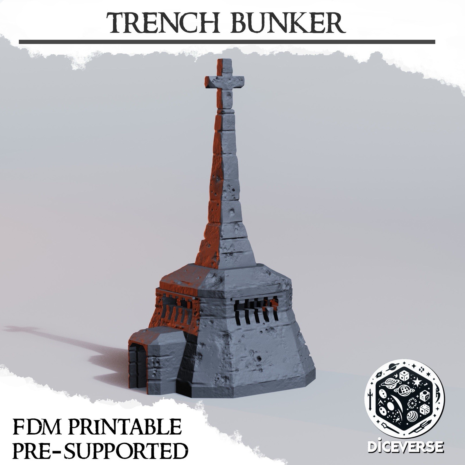 Trench Compatible Terrain | Trench Bunker | Tabletop Terrain | Playable Interior