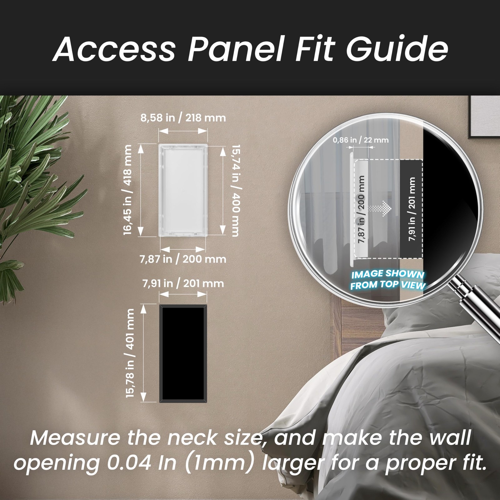 8 x 16 Access Panel for Drywall and Ceiling – White ABS Plastic Door Panel, W...