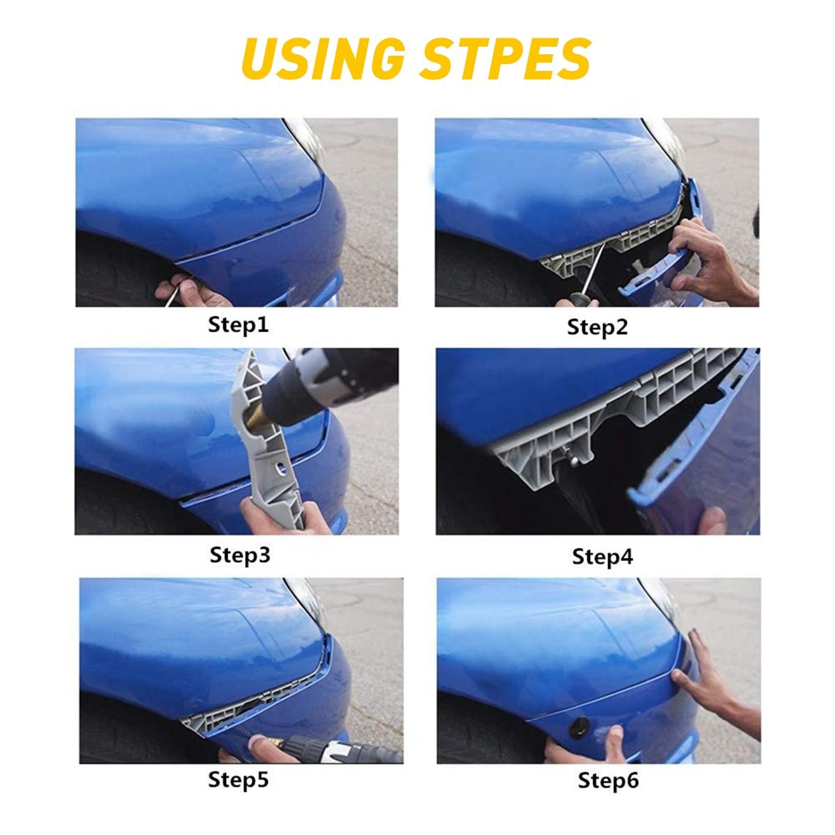 10 Pack Push Button Quick Release Hood Pins Bonnet Lock Clip Latch Bumper Kit EK