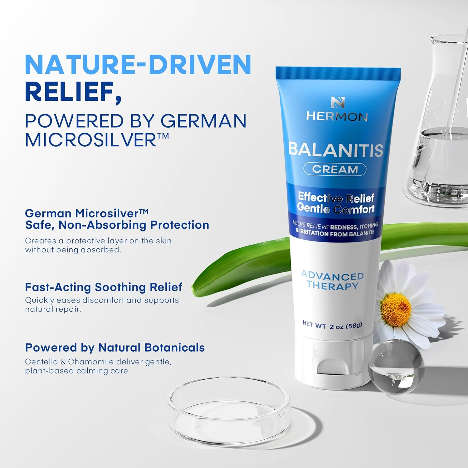 Hermon Balanitis Relief Cream: Balanitis Treatment for Men, Natural Soothing Oin