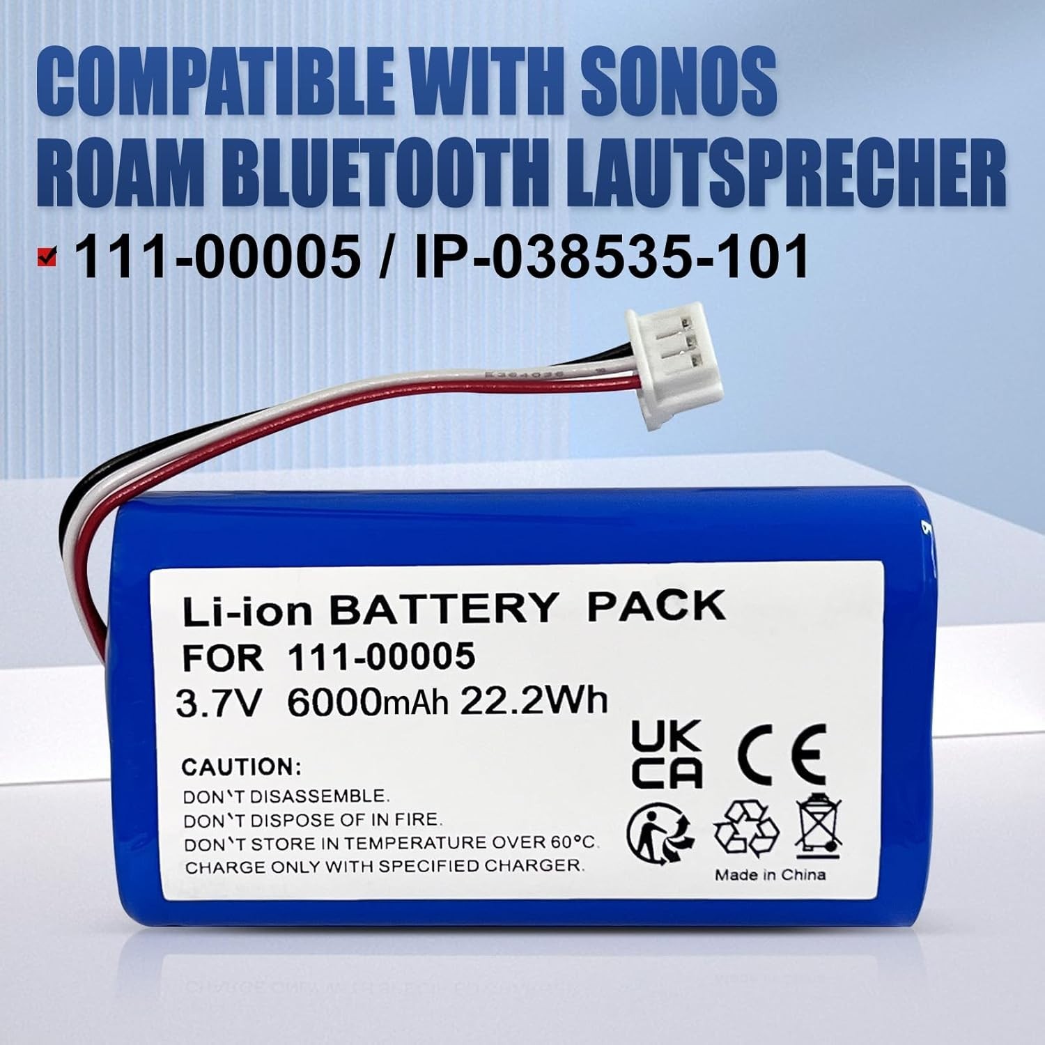 Powerful 6000mAh Replacement Battery for Sonos Roam 111-00005, IP-038535-101