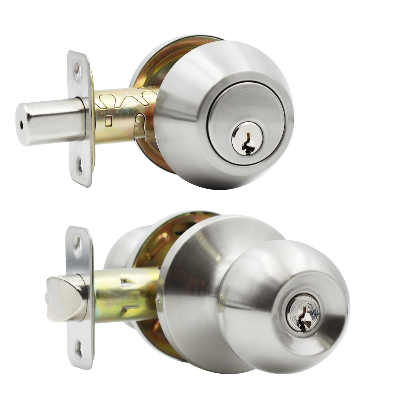 Entry Door Knob and Single Cylinder Deadbolt Combo,Keyed Alike Combination Se...