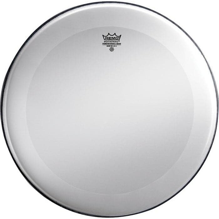 Remo Powerstroke P3 Smooth White Bass Drumhead 24" No Stripe, w/Impact Patch