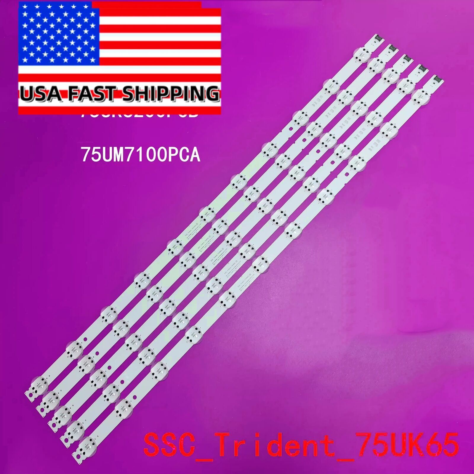 LED Strip(5)For LG 75UM7570PUD 75UM6970PUB 75UK65 75UK62 75UK6570PUB 75UK6190PUB