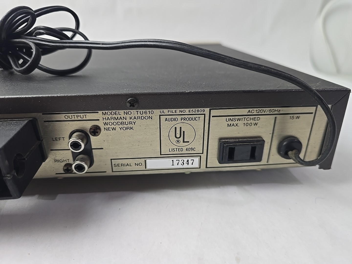 Harman Kardon Linear Phase Stereo AM FM Tuner TU610