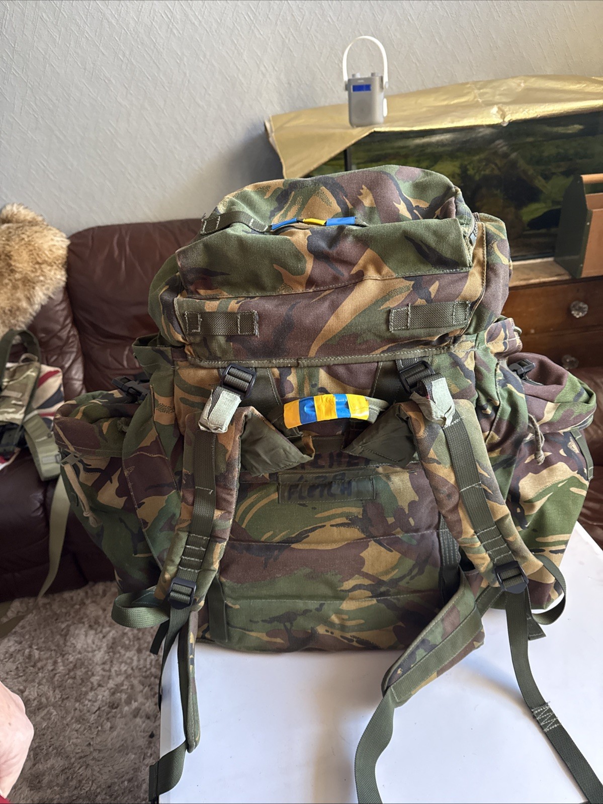 British Army Issue Rucksack + Frame Short Convoluted Back DPM + Side Pouches