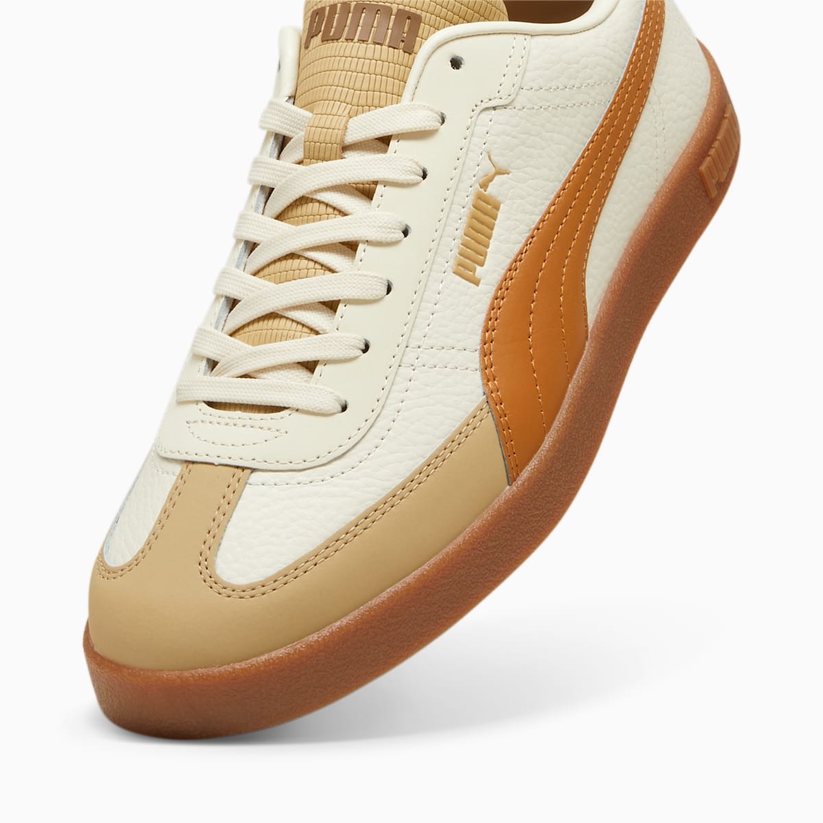 Puma Men's Club II Era, Leather-Alpine Snow-Caramel Latte-Sand Dune, Alpine Snow