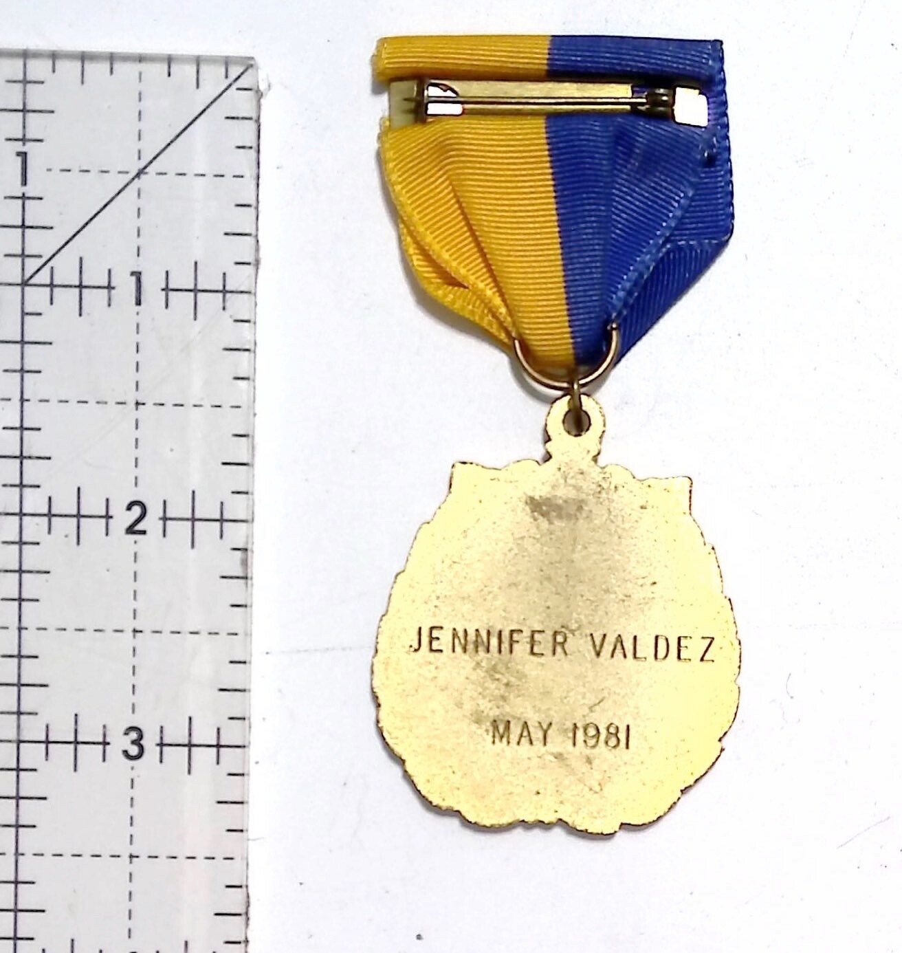 Vintage 1981 Alvarado Citizenship Medal Ribbon Award Jennifer Valdez