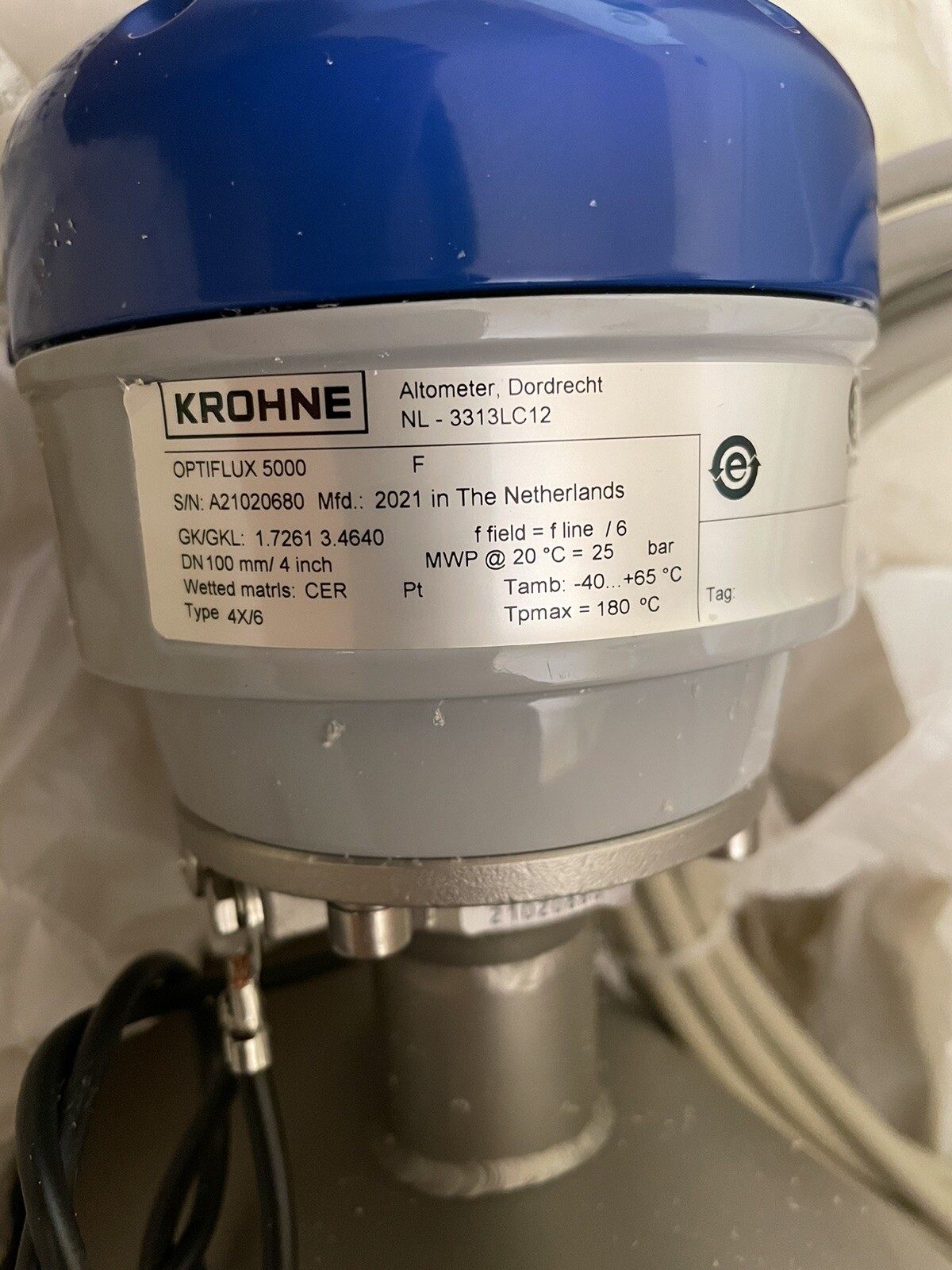 Krohne Optiflux 5000 F Electromagnetic Flow Sensor DN100 4” Altometer