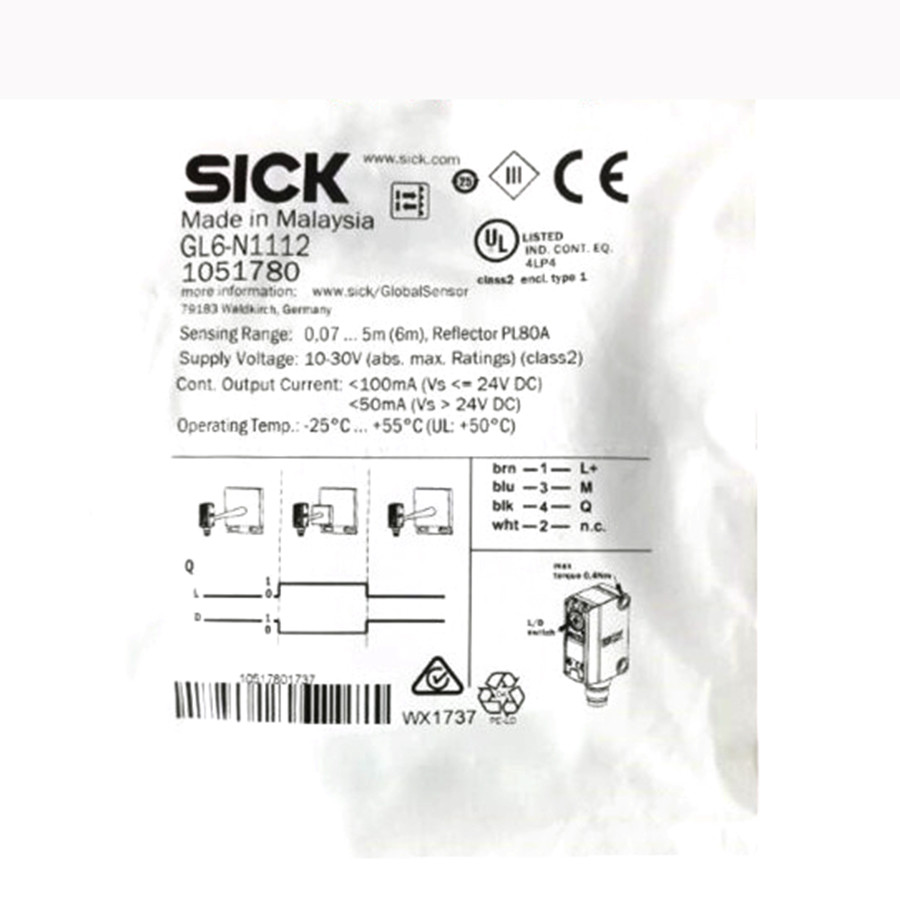 SICK GL6-N1112 Miniature Photoelectric Sensors,NPN New✦Kd