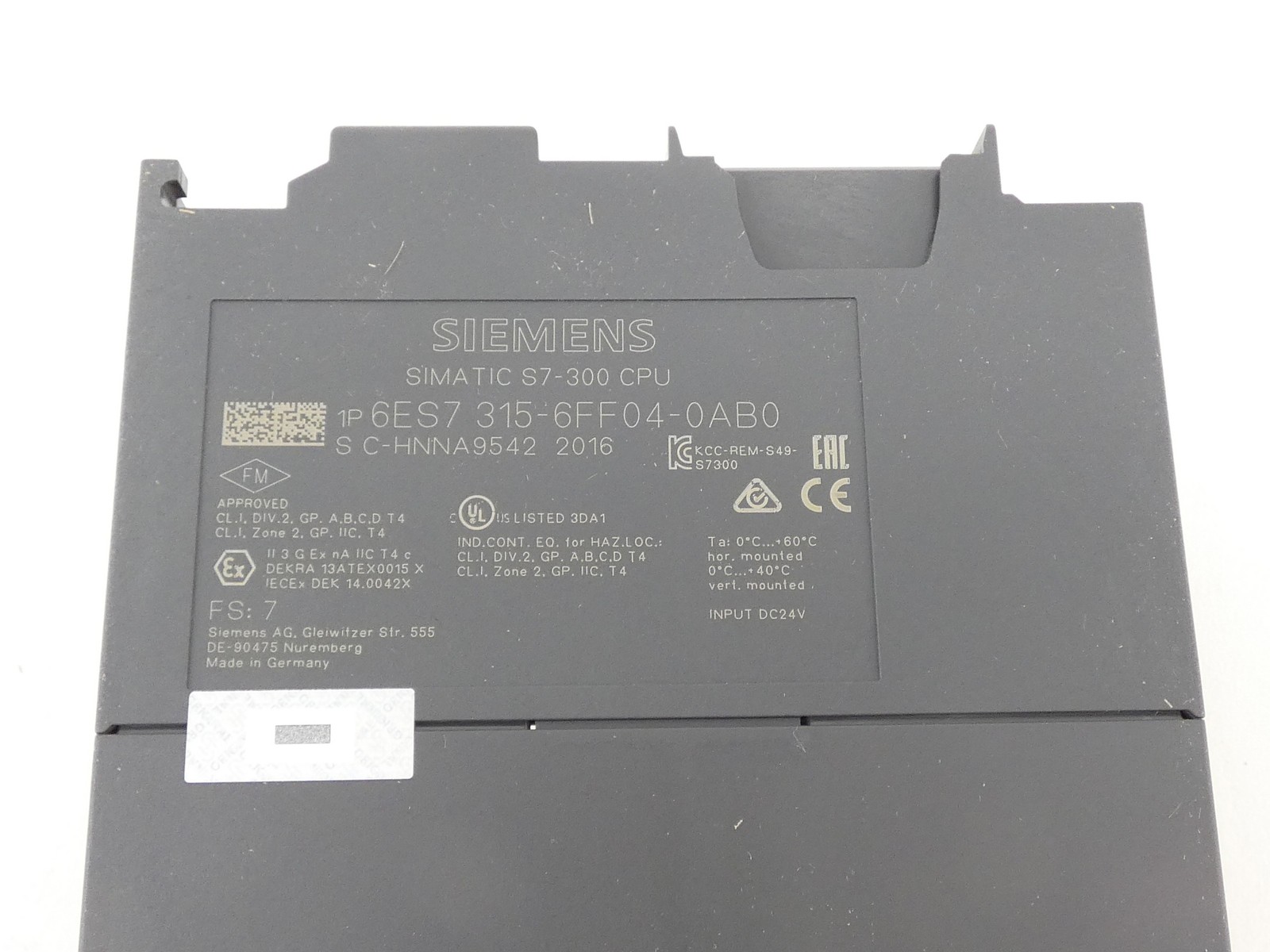 Siemens 6ES7 315-6FF04-0AB0 SIMATIC S7-300 Central Processing Unit CPU315F-2 ...