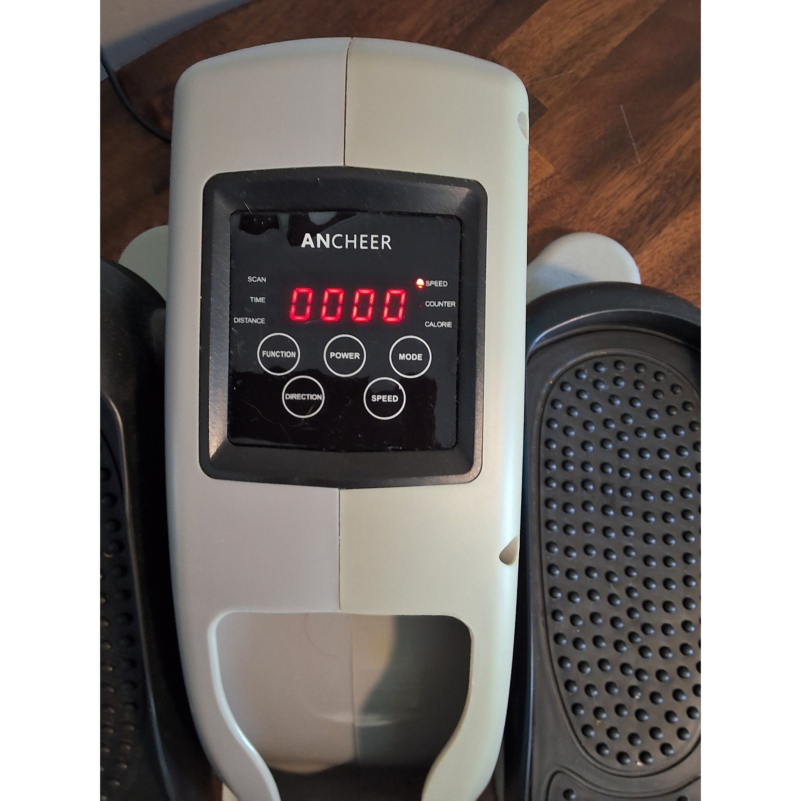 ANCHEER Under Desk Elliptical Machine Electric Pedal Exerciser Silver Black