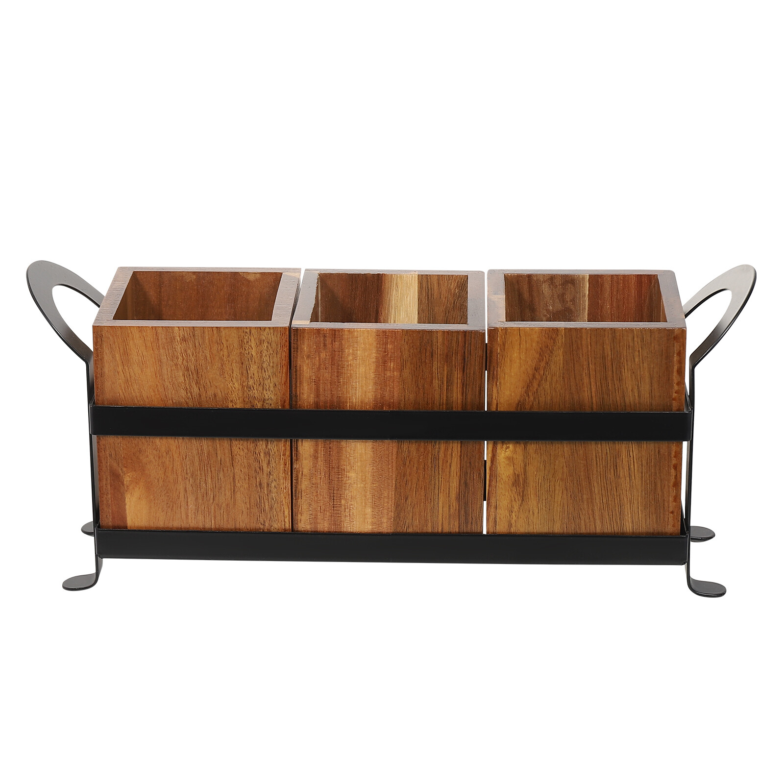 Utensil Cutlery Holder Wooden Utensil Organizer Rustic Kitchen Utensil Organizer