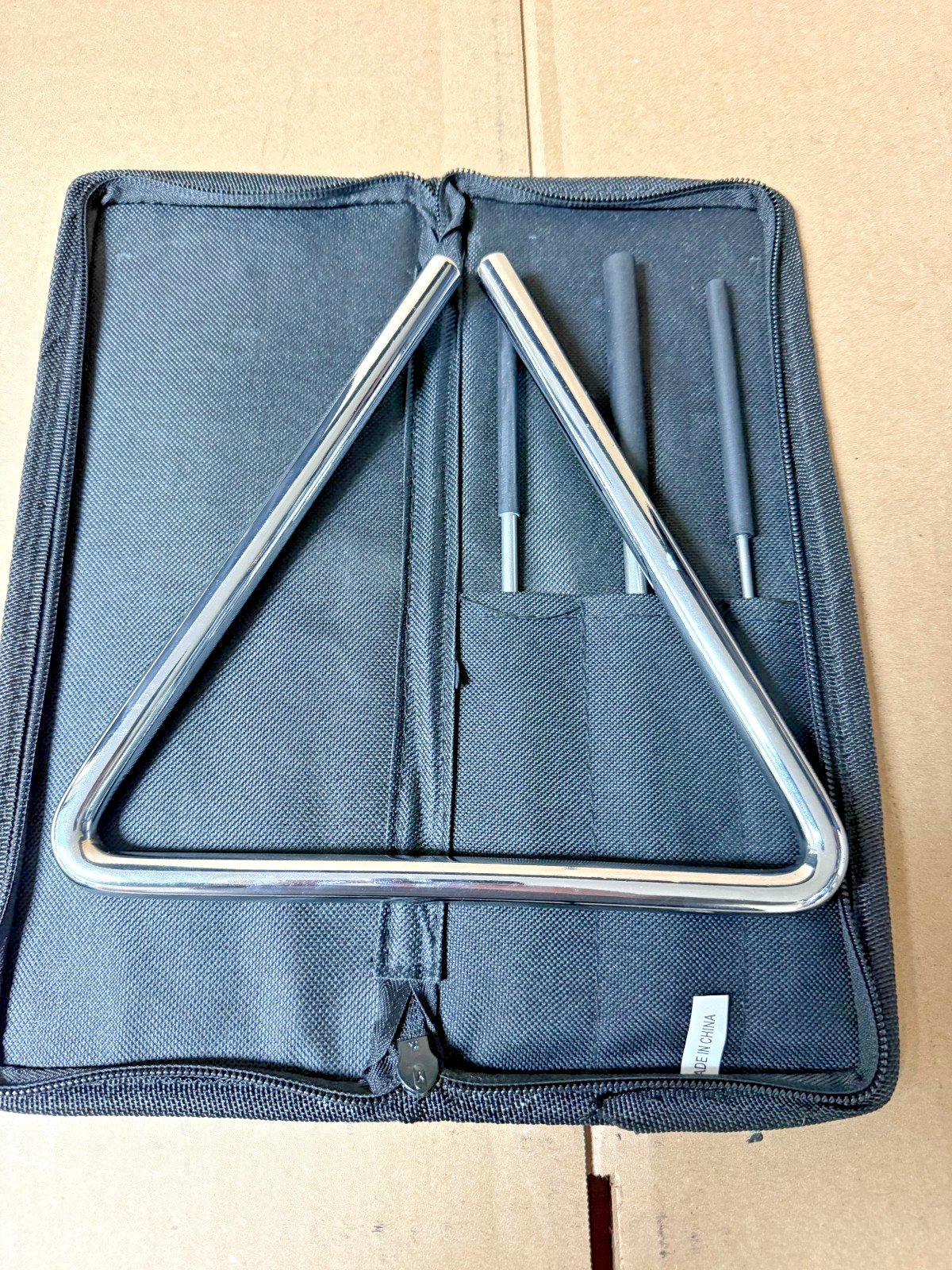 Unbranded Triangle w/ Sabian Beaters – Used – Zipper Pull Broken