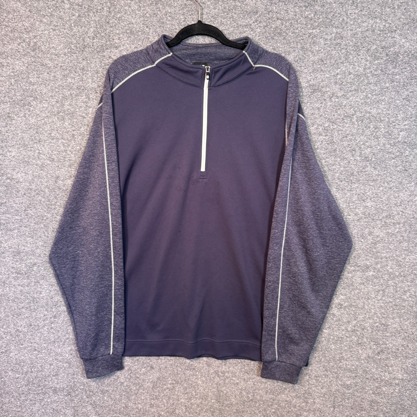 FootJoy FJ Sweatshirt Mens 2XL Blue 1/4 ZIp Fleece Pullover Stretch Performance