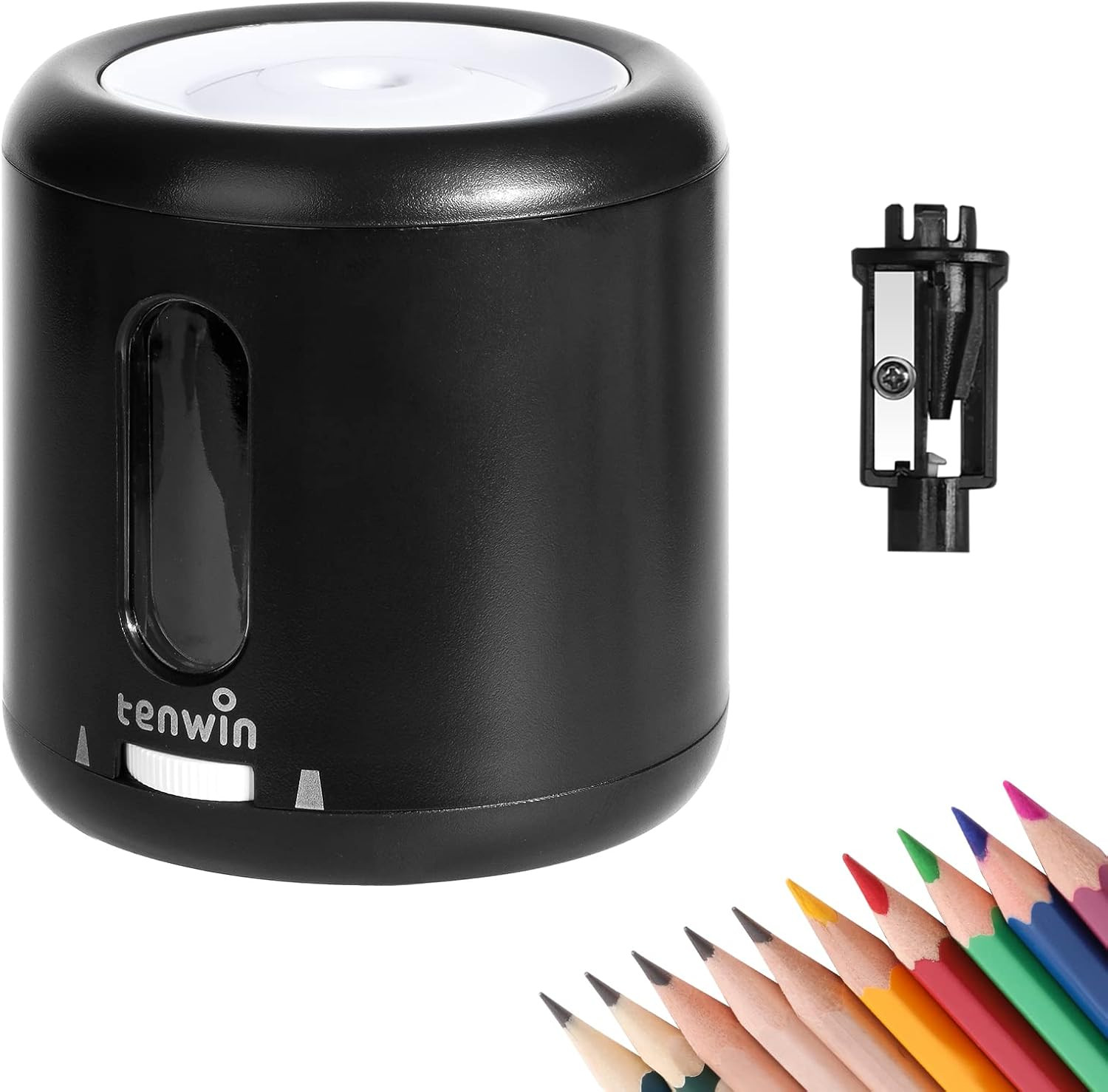 Tenwin Electric Pencil Sharpener,Battery Powered and Portable Pencil Sharpeners