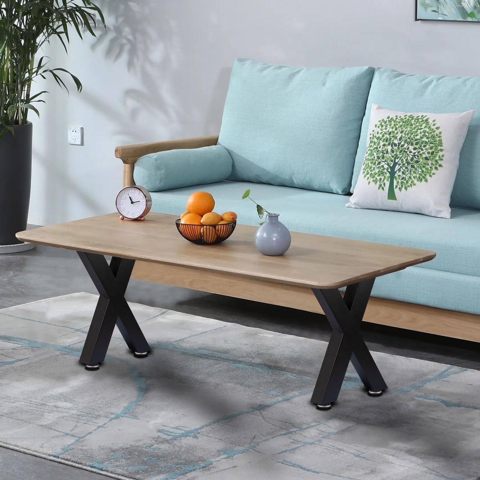 16 Inch Bench Legs X Shape Metal Coffee Table Leg Set of 2 16" H x 11.8 W