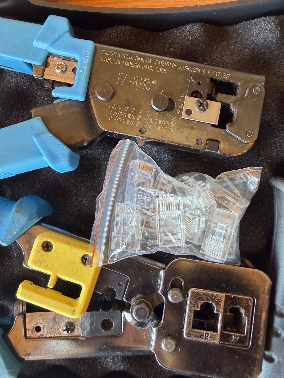 Eclipse Network Service Kit RJ45 RJ11 Crimping Tool Set w/ Connectors & Case
