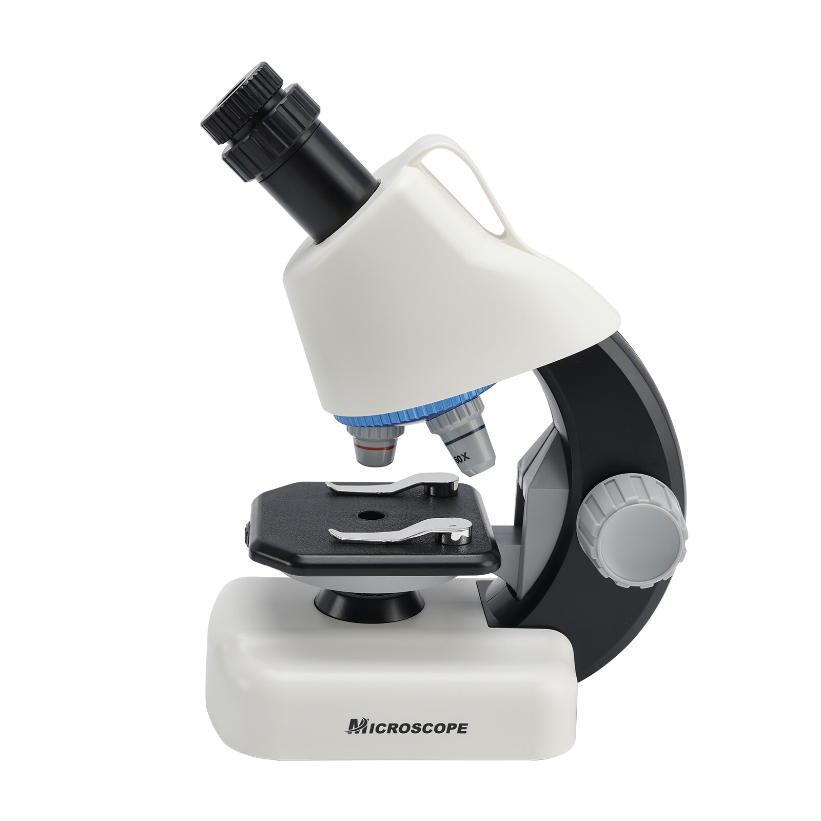 Handheld Microscope LED 100X-1200X Magnification Science Toys Kit For Kid White
