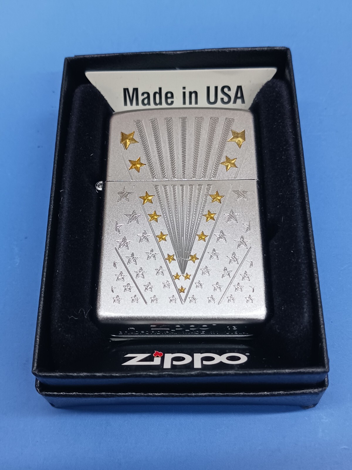 Zippo 28277 Star Flag Satin Chrome