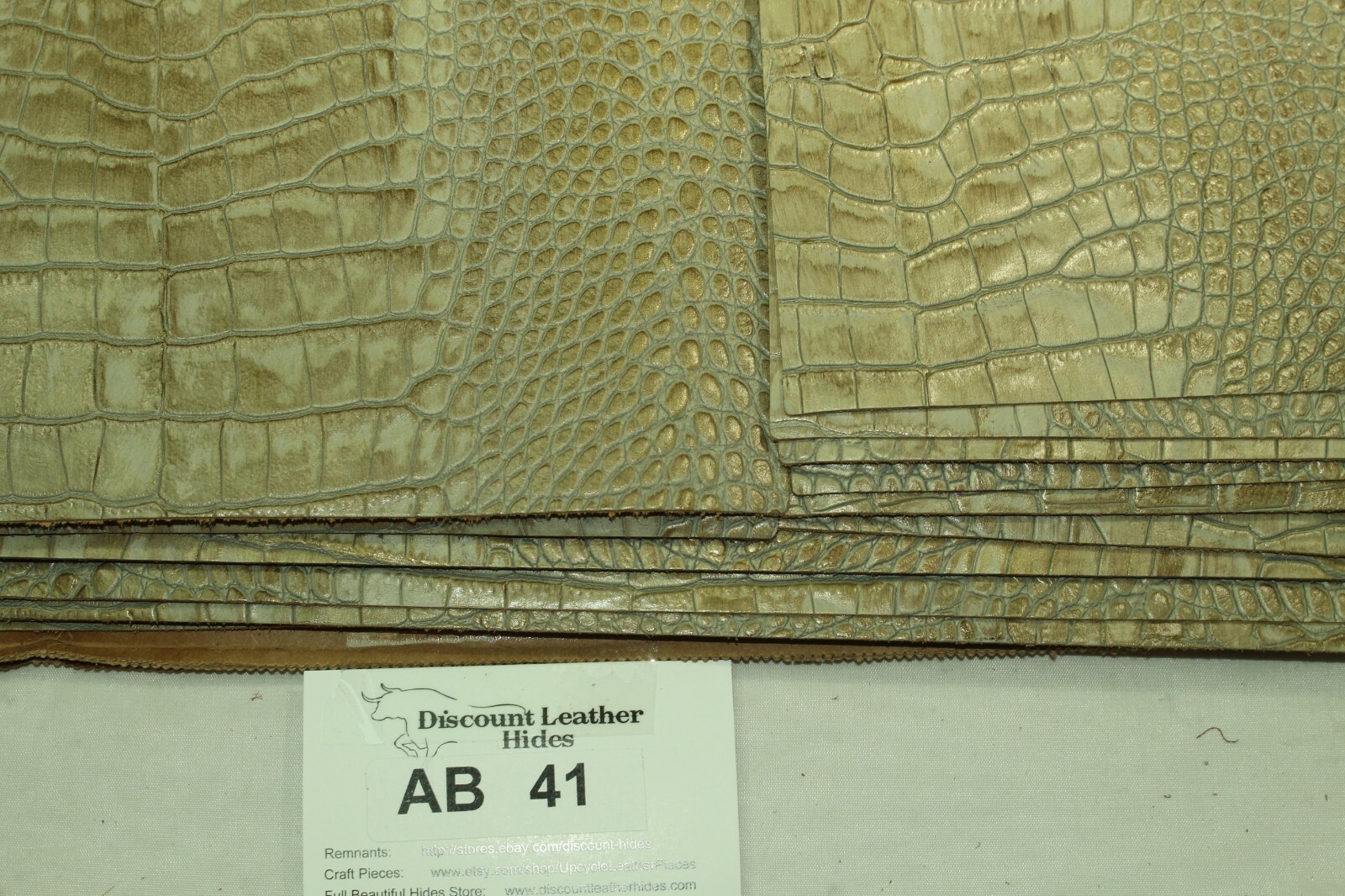 Golden Tan Croc (Various Sizes) Thin but slightly stiff ZE 79