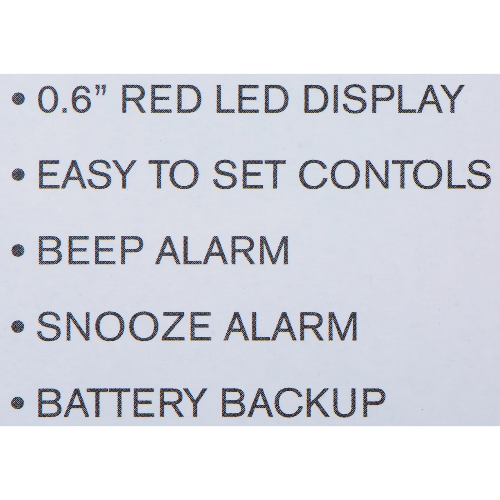 Digital Sharp Alarm Clock, Cosmic Silver, Easy to Set Controls, Red LED Display