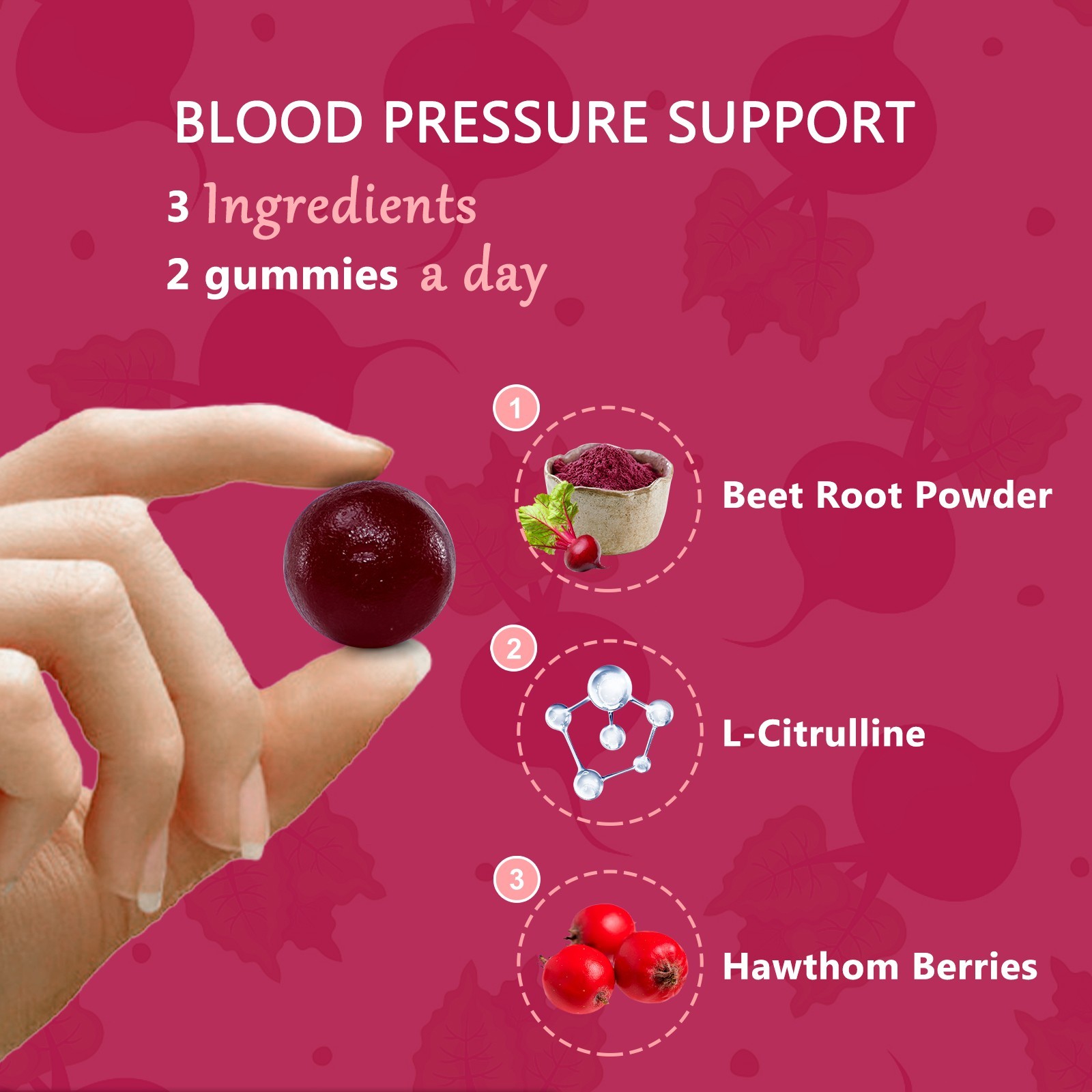 Nature's Key Beetroot Gummies Sugar Free Energy Booster 60Ct