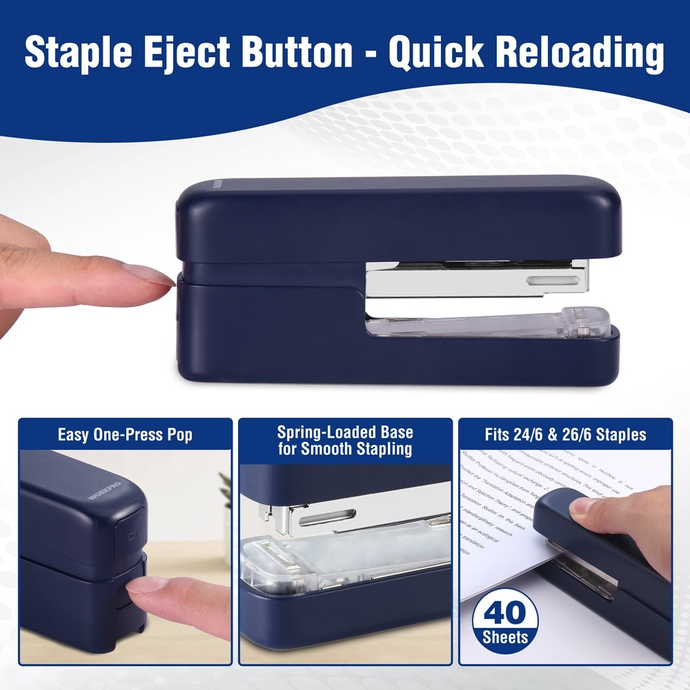 WORKPRO 2-in-1 Stapler with 2000 Staples & Staple Remover 40 Sheet Capacity
