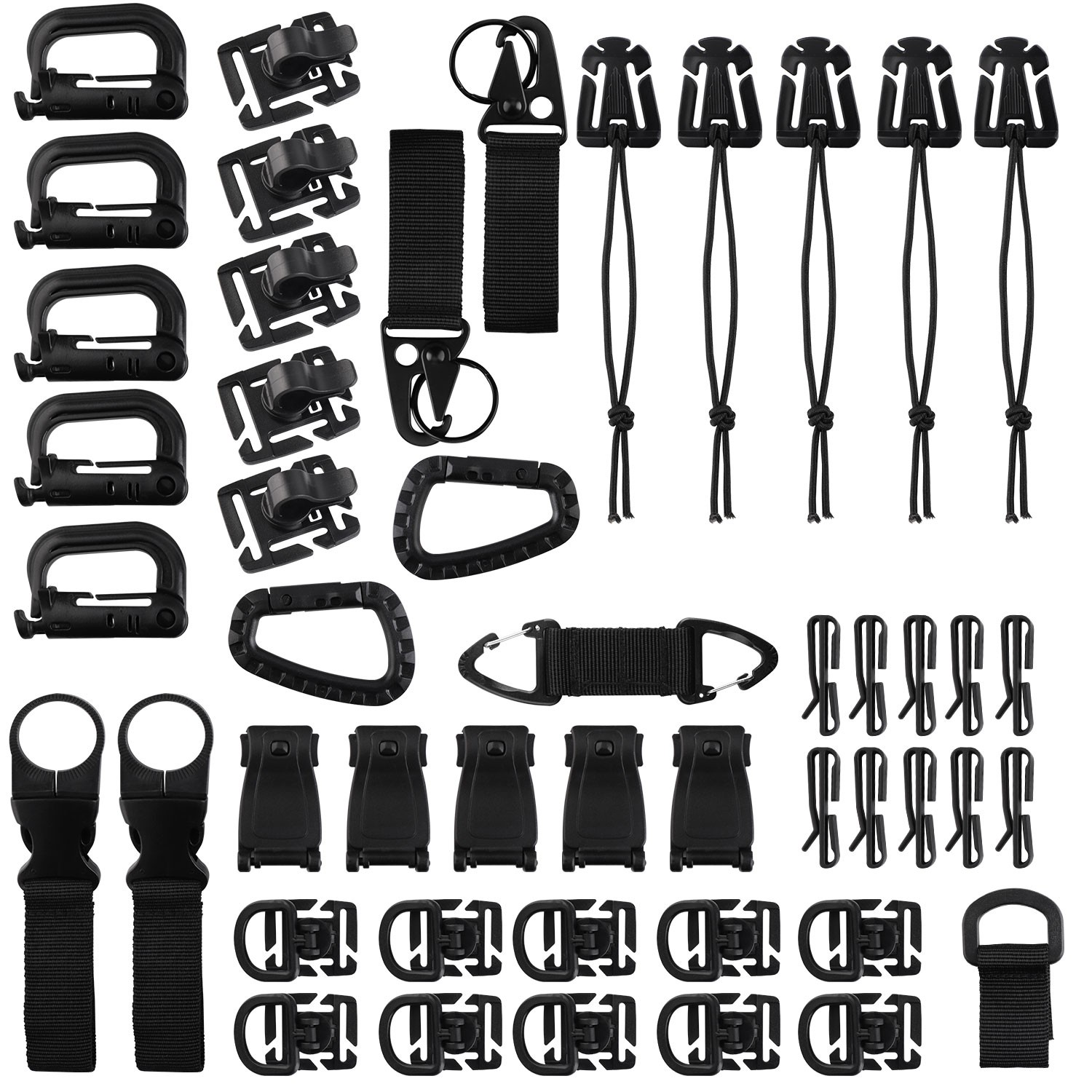 48Pcs Backpack Accessories, Tactical Molle Clips & Tactical Belt Accessories