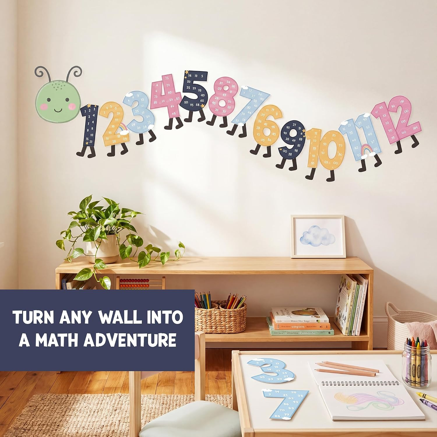 Multiplication Chart Posters for Elementary Boho Counting Numbers Poster