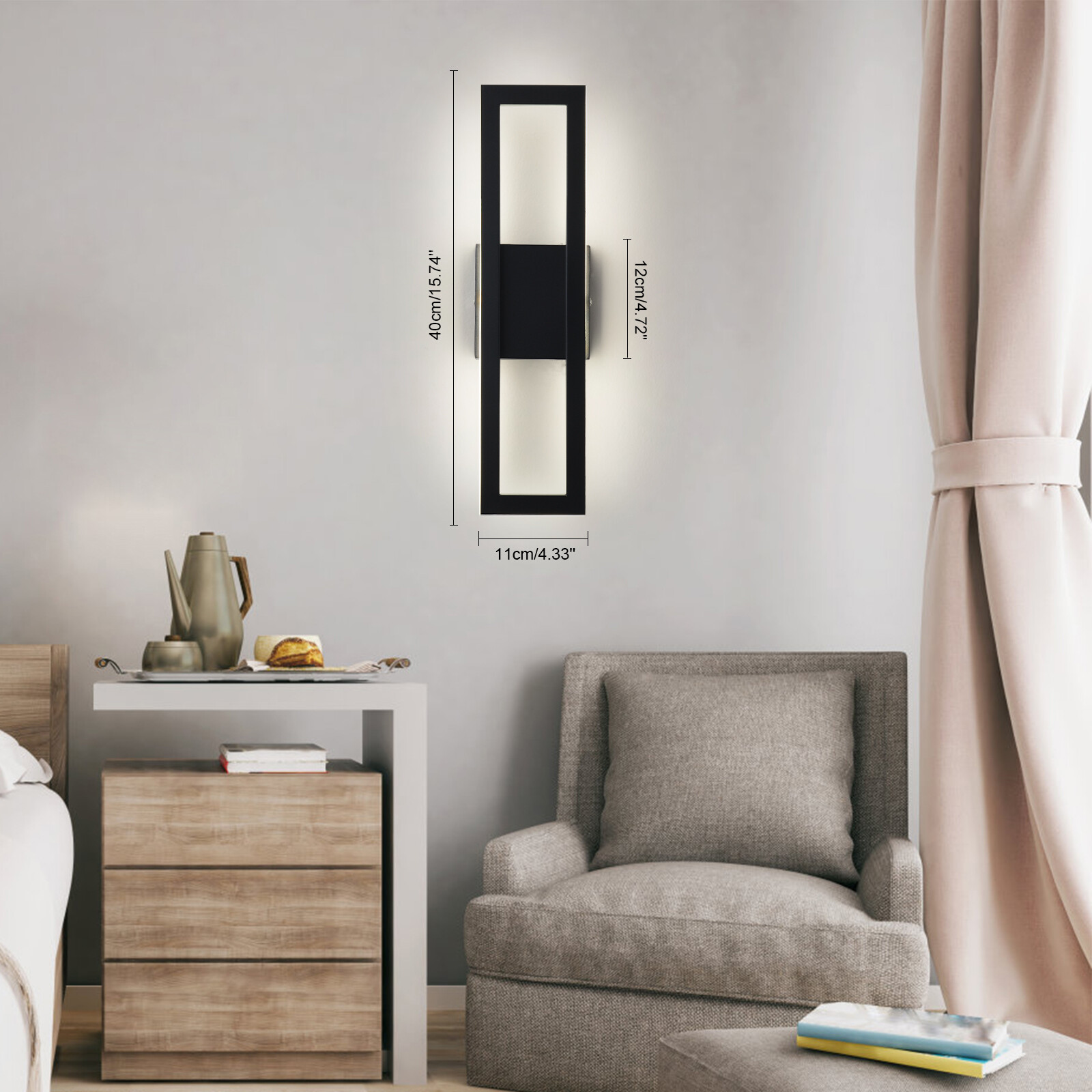 LED Wall Light Indoor Cube Modern Bedroom Living Room Wall Sconce Lamp Dimmable