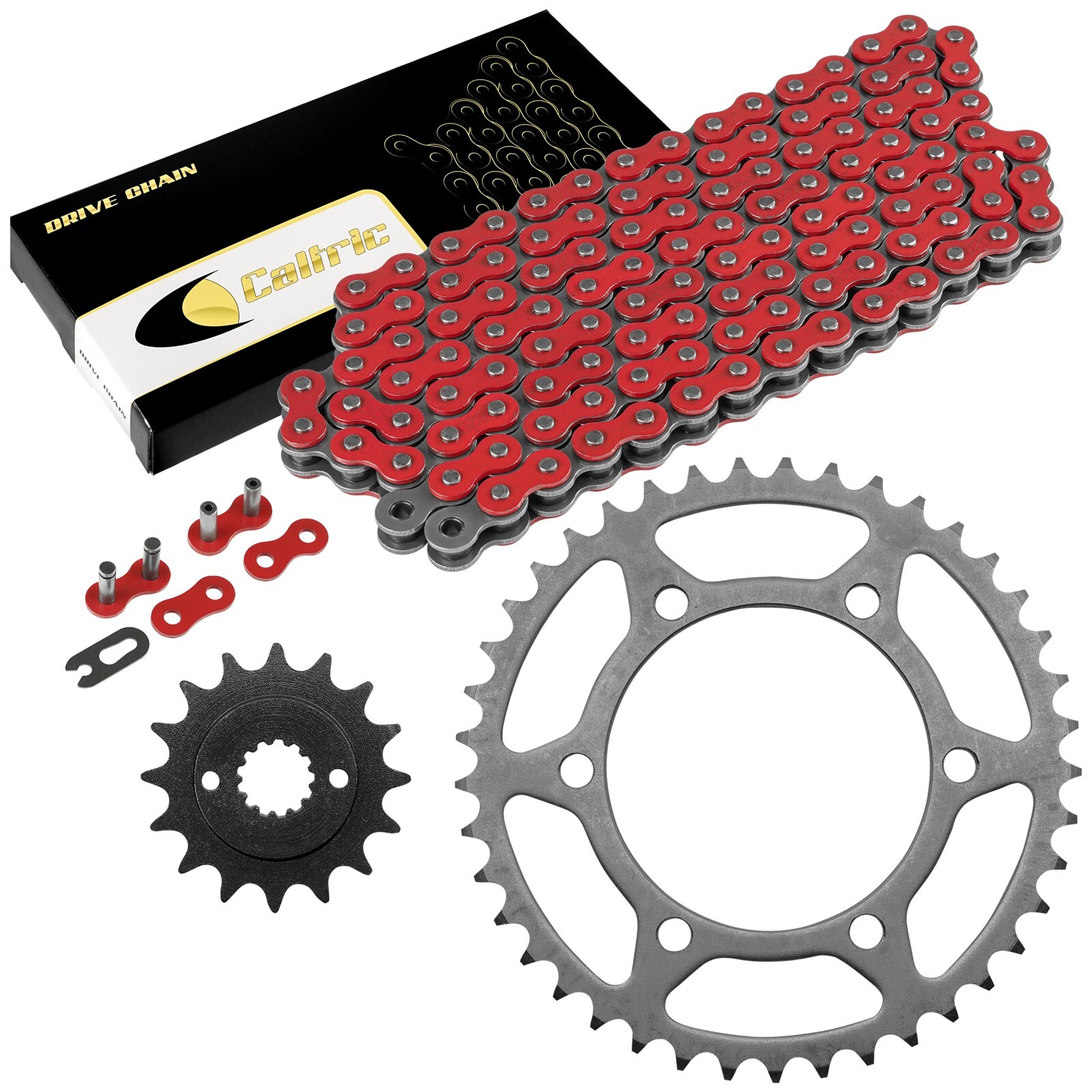 Red Drive Chain And Sprocket Kit for Kawasaki Ninja 500R EX500D 1997-2009
