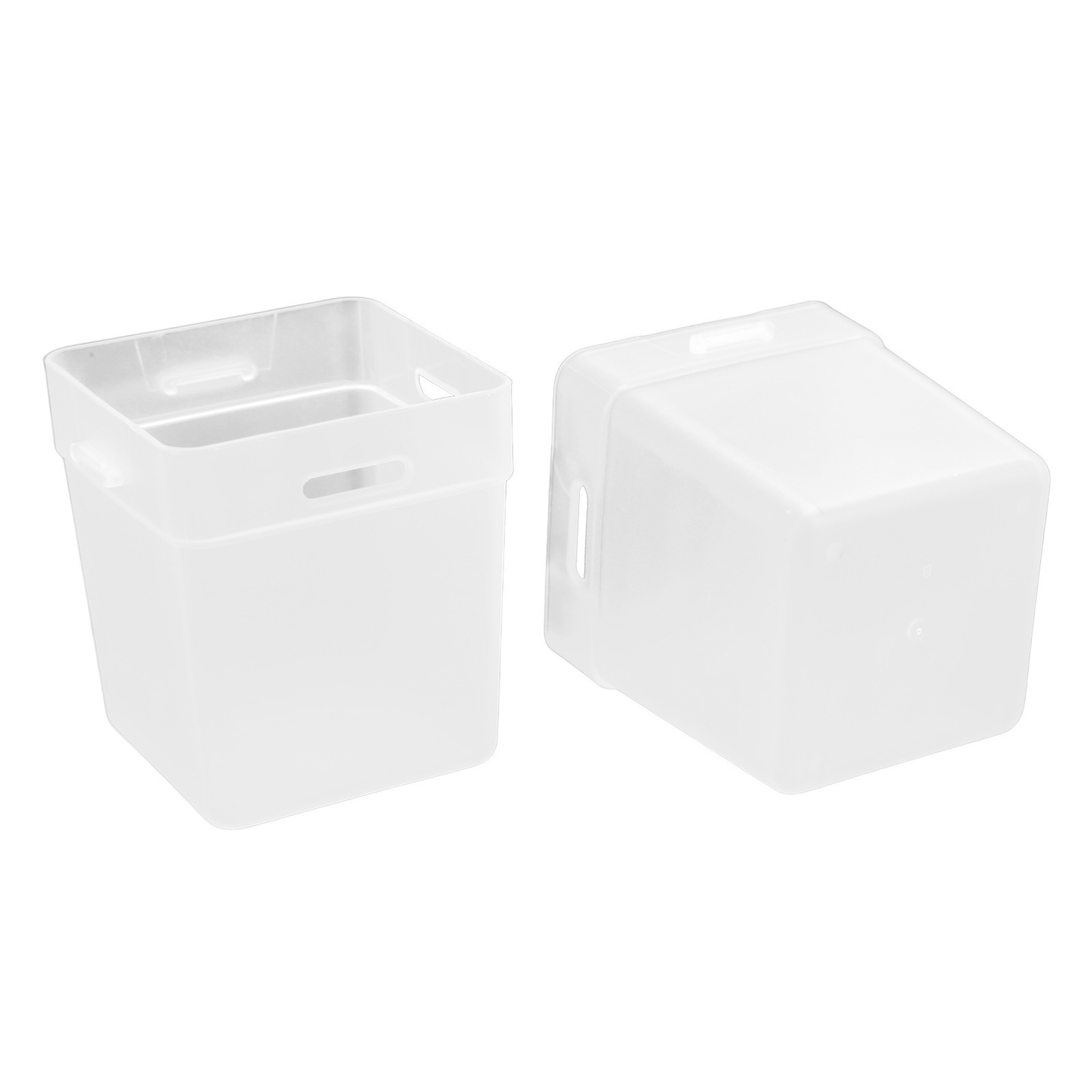 2 Pcs Desktop Storage Box Frosted White Stackable and Stitchable Combination