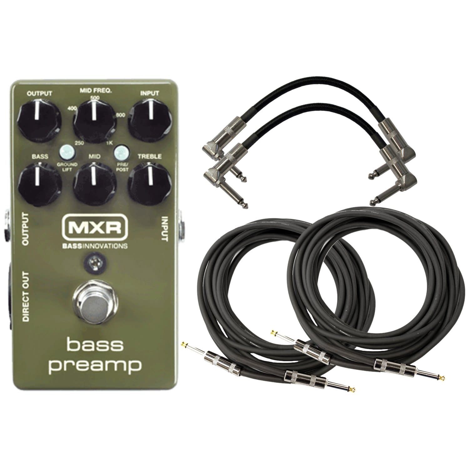 MXR M81 Bass Preamp Effects Pedal w/ 4 Cables