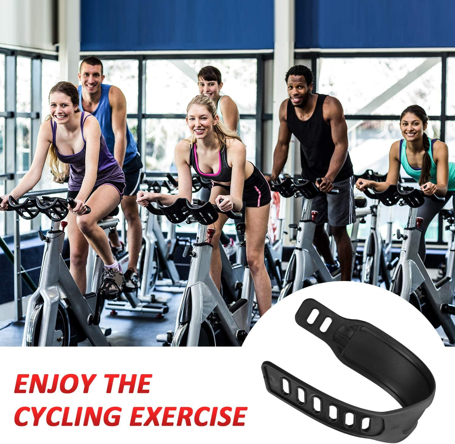 2 Pair Exercise Bike Pedal Straps Universal 1.7x12 Replacement Cycle Strap