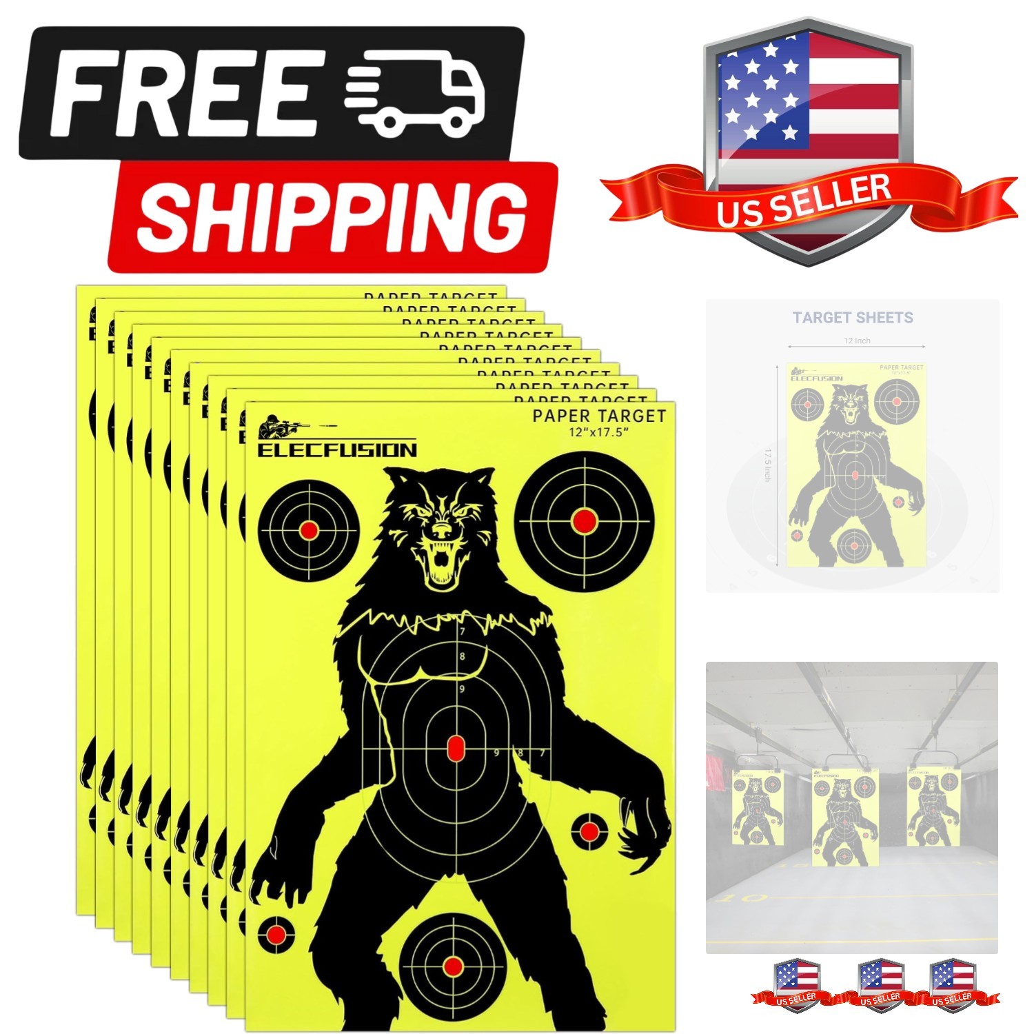 Shooting Targets, 12X17.5 inch Paper Targets for Shooting Range, Suitable for...