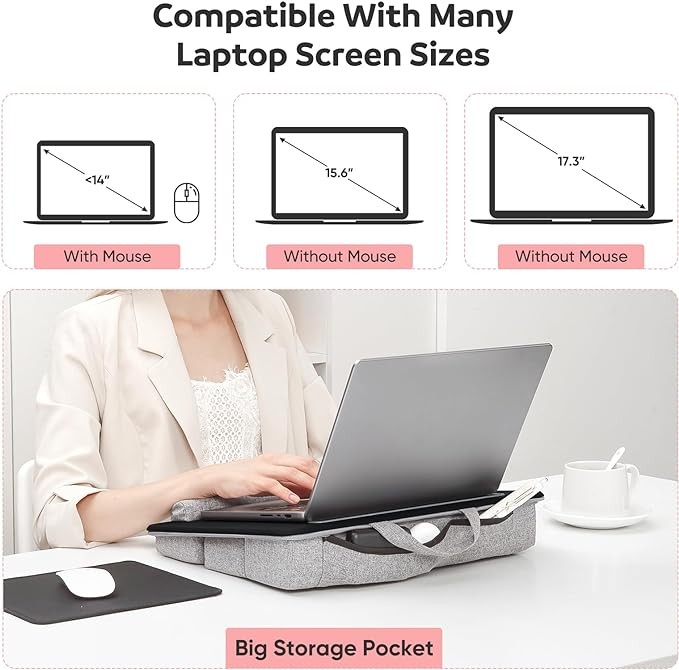 Adjustable Laptop Lap Desk Lap Desk Cushion Storage Function - Scratch & Dent