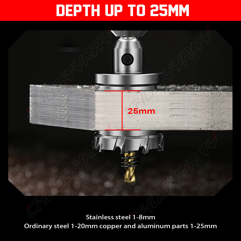 12PCS TCT Hole Saw Kits for Hard Metal, 5/8"-2-1/8" Inch Tungsten Carbide NEW
