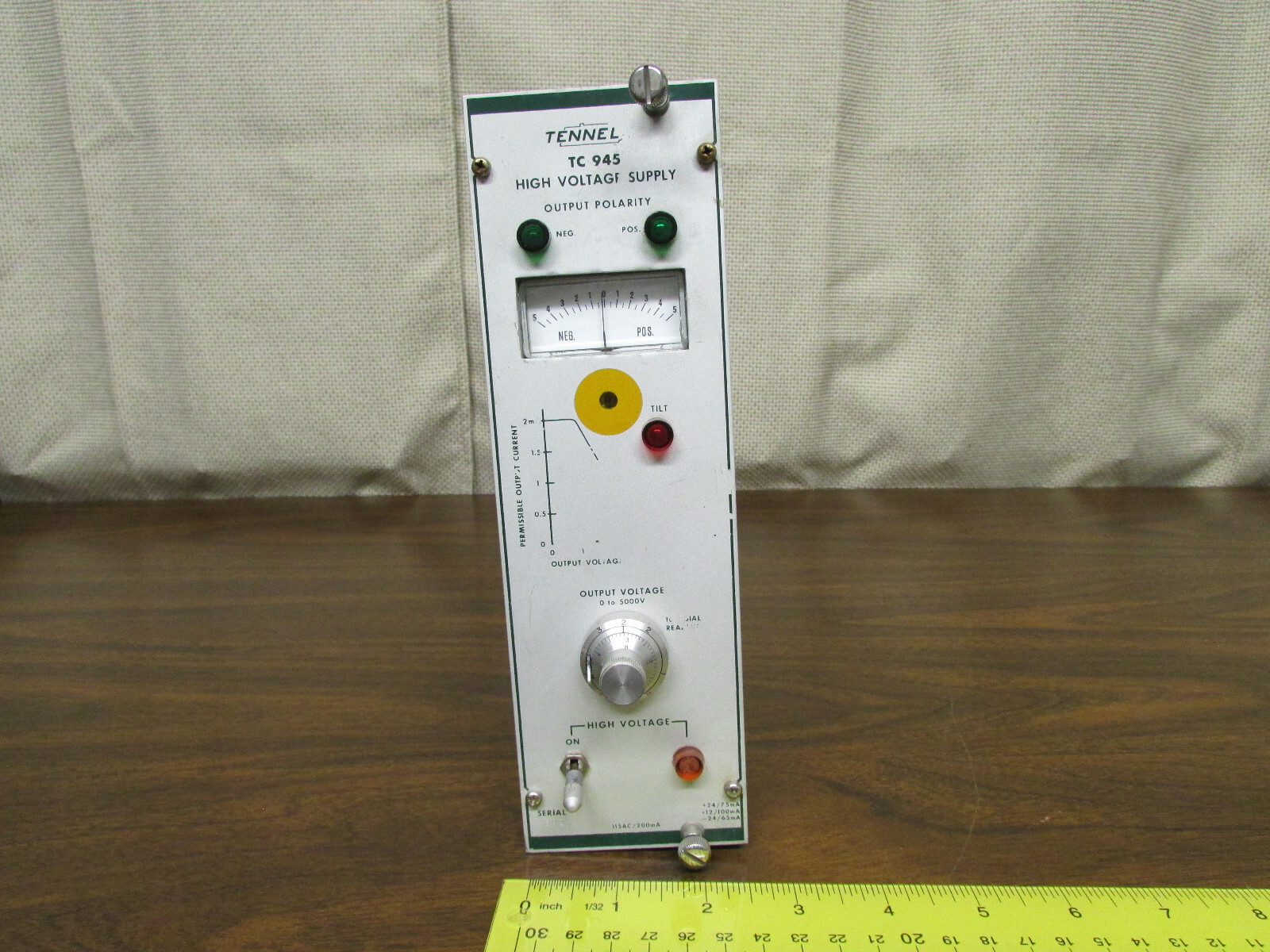 Tennelec TC-945 0 - 5KV High Voltage Power Supply Plugin NIMBIN CAMAC