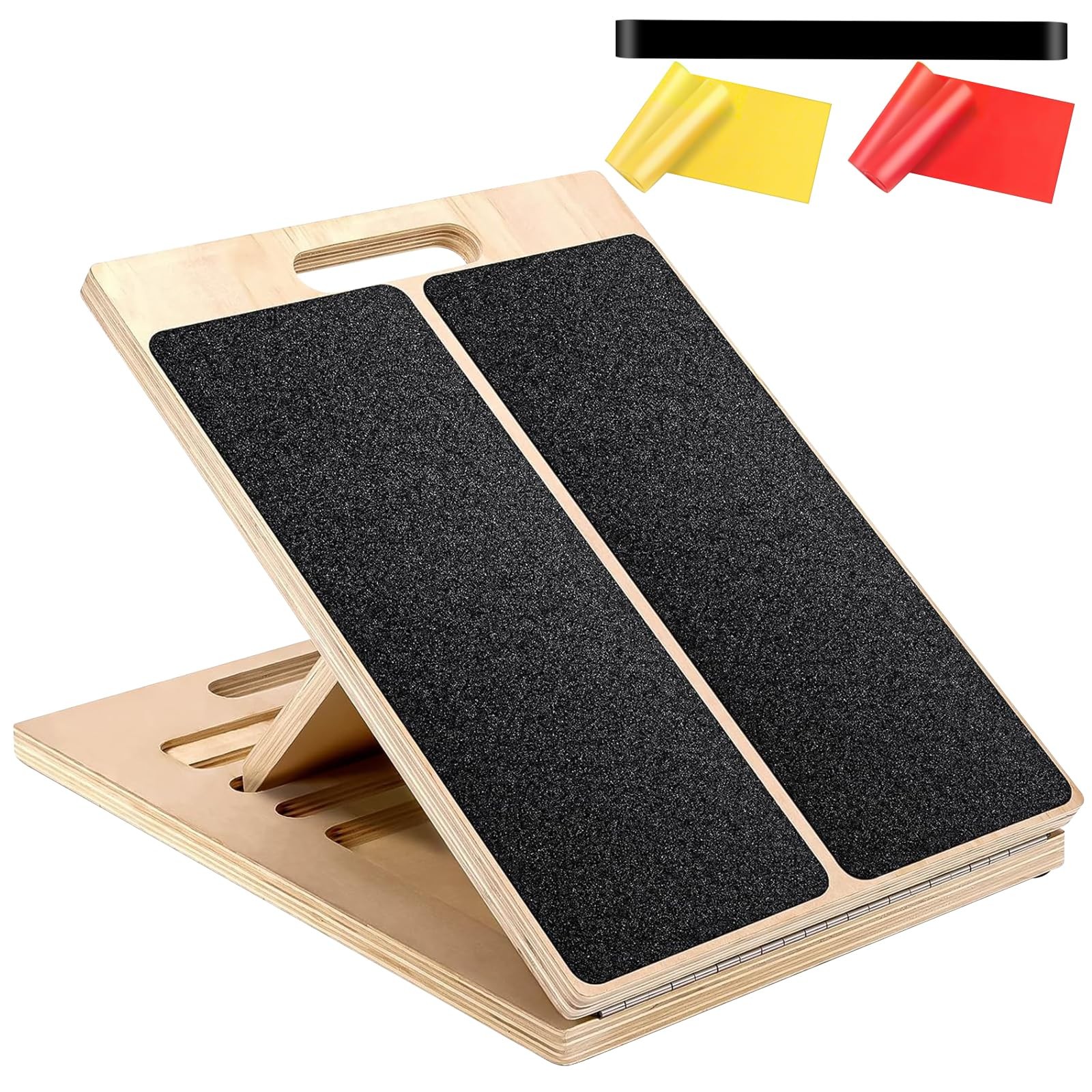 Adjustable Slant Board for Calf Stretching, Wood Incline Calf Stretcher and S...