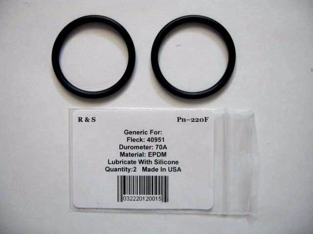 2 Fleck 40951 o-rings / R&S 220F / FDA NSF Material / Used On Adapters & Cap