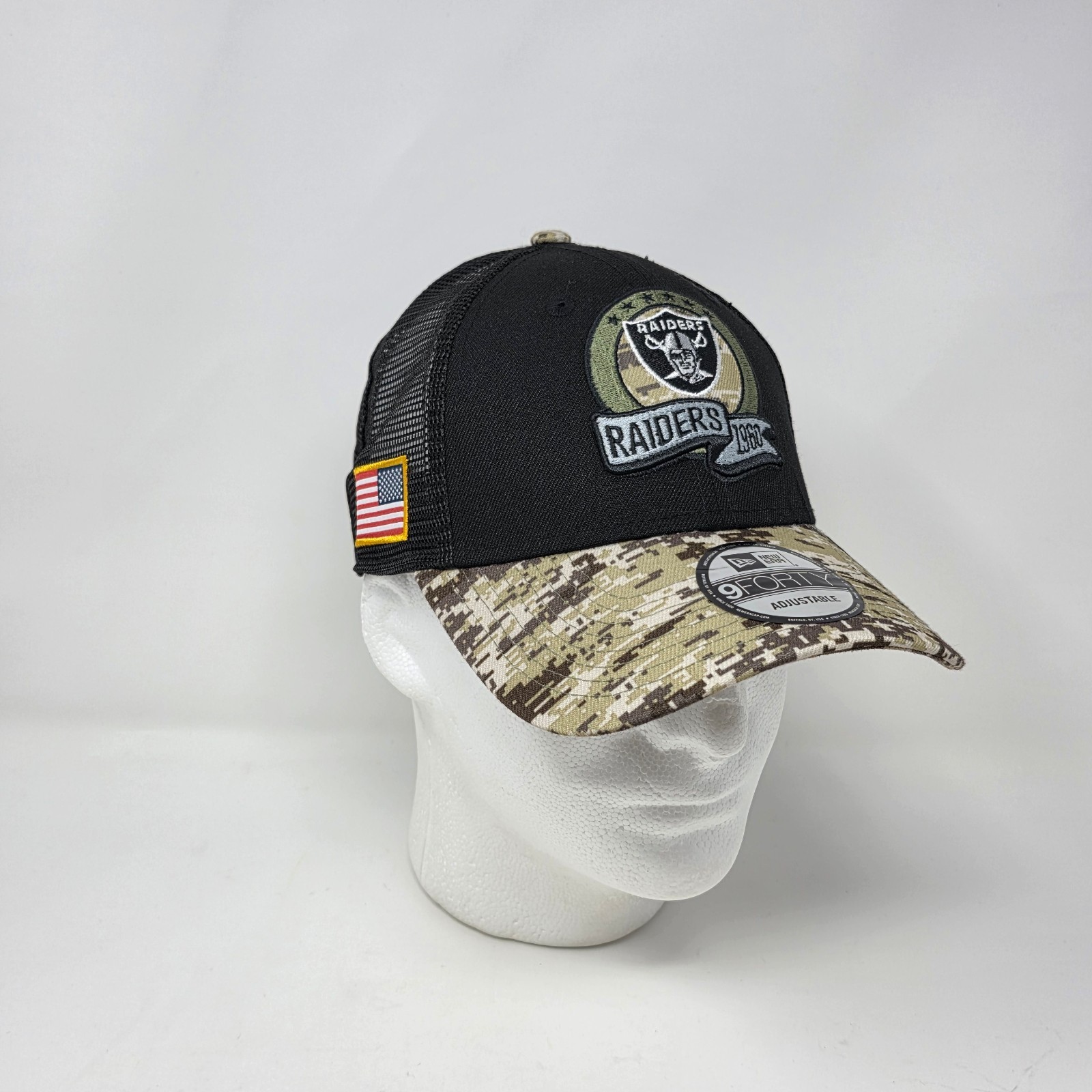 New Era 9Forty Las Vegas Raiders Salute To Service Hat Cap Camo Adjustable NFL