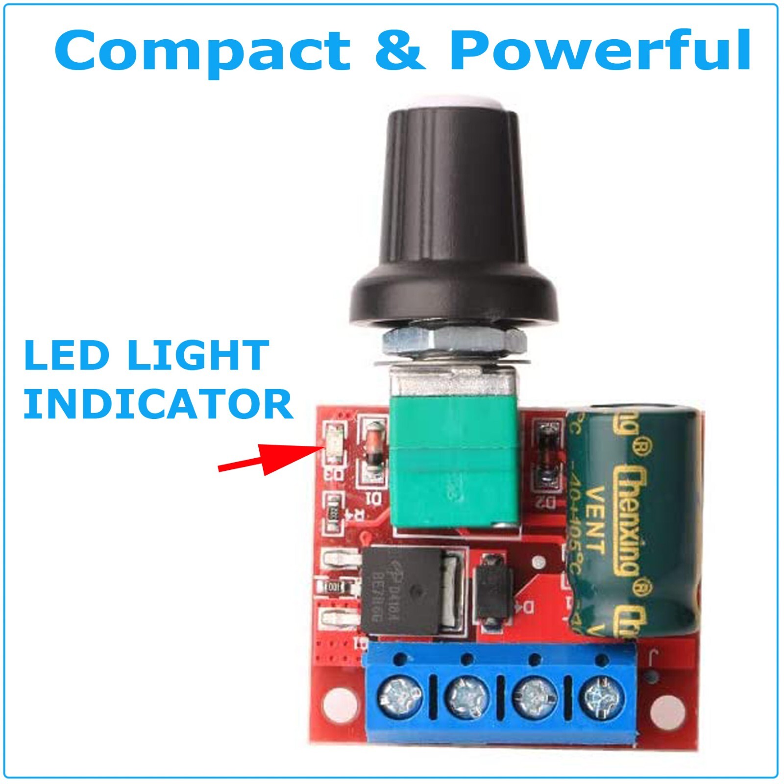 Adjustable DC PWM Motor Fan Controller Module 4.5V-35V With On/Off Switch
