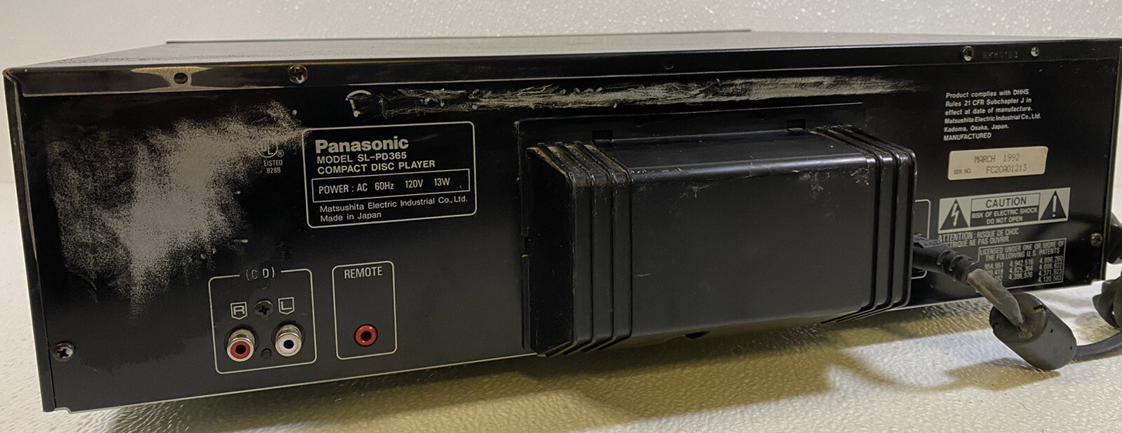 MASH Panasonic 5 Disk CD Changer Player Model SL-PD365 Tested