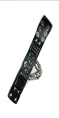 Halloween Wholesalers Wrist B and with Skull Crossbones Chains Black